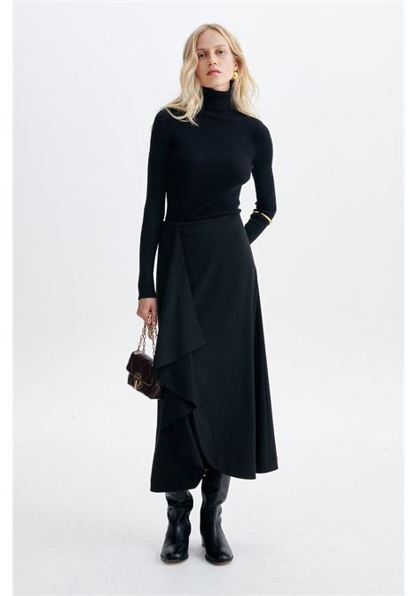 Vanessa Bruno Hemera Midi Wrap Skirt in Crêpe Black Women's Vanessa Bruno |  | 6HVA58-V07803999